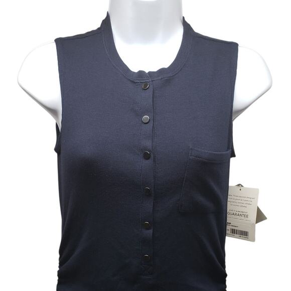 Athleta Women’s Navy Blue Ribbed Henley Maxi Dress Size XXSP Sporty Athleisure - Picture 3 of 11